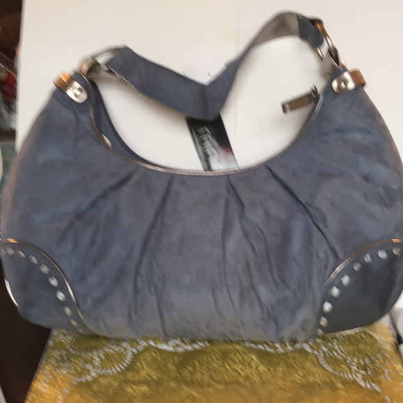 Minicci Handbags - NWT Minicci Blue Plush Fabric Bag